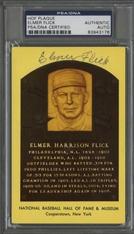 Elmer Flick Autographed Hall of Fame Plaque Postcard (PSA/DNA)
